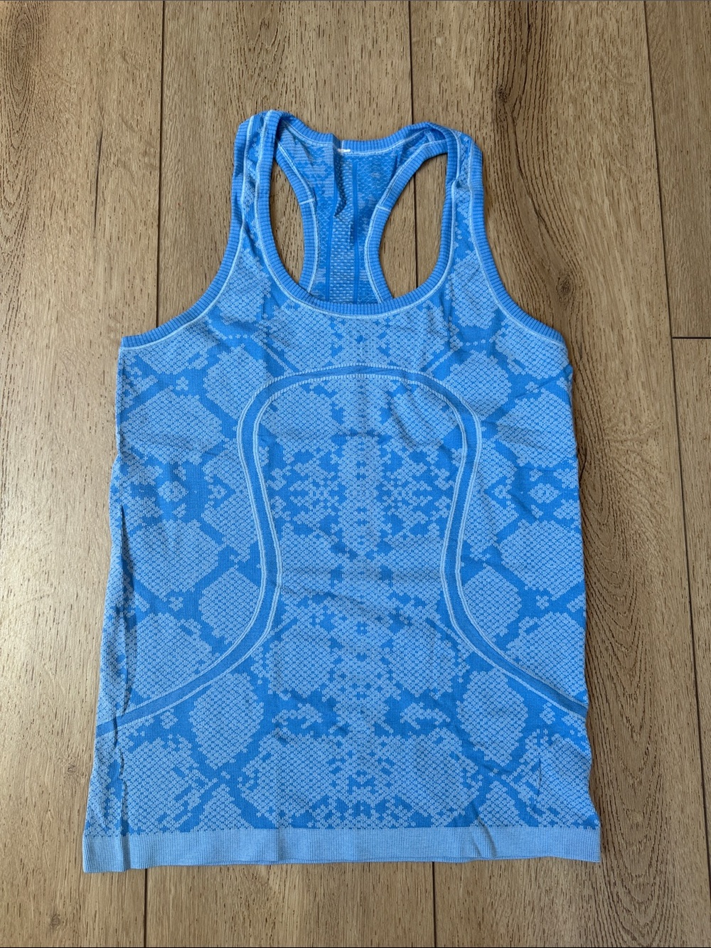 lululemon athletica Light Blue Patterned Racerback Tank